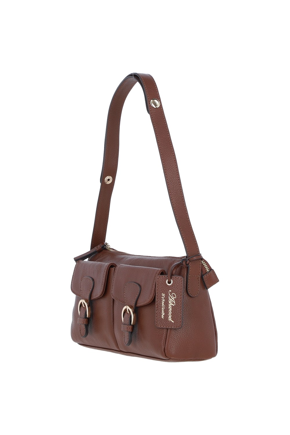 Tan 'Nevaria' Real Leather Shoulder Bag, Image 2 of 4