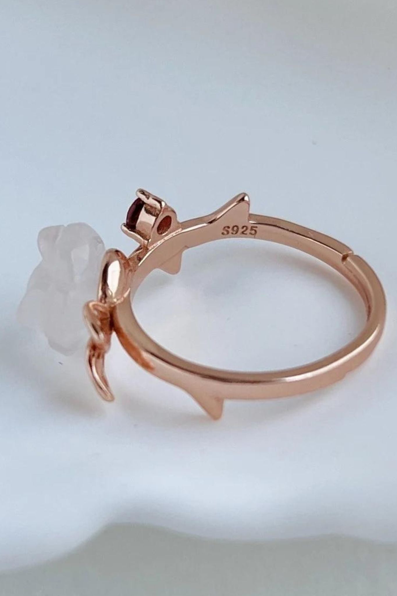 Rose Gold Rose Gold Silver Garnet Quartz Ring, Image 3 of 3
