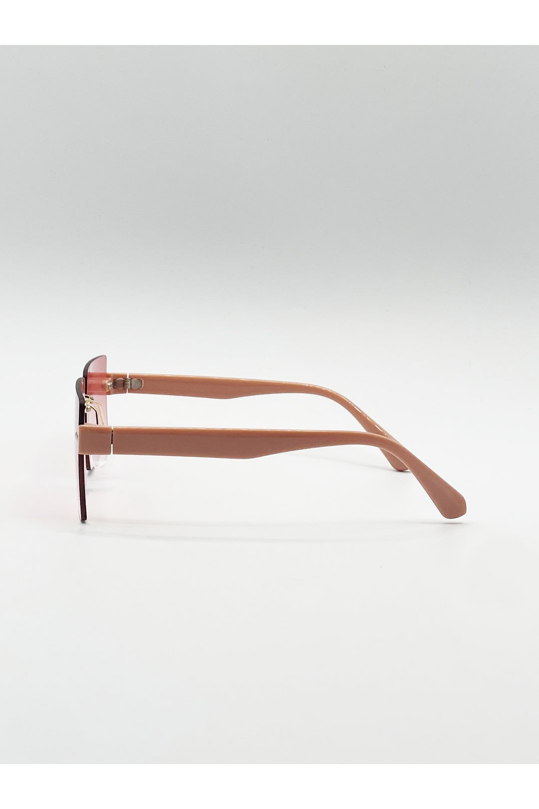 Pink SVNX Pink Square Rimless Sunglasses with Ombre Lens, Image 3 of 5