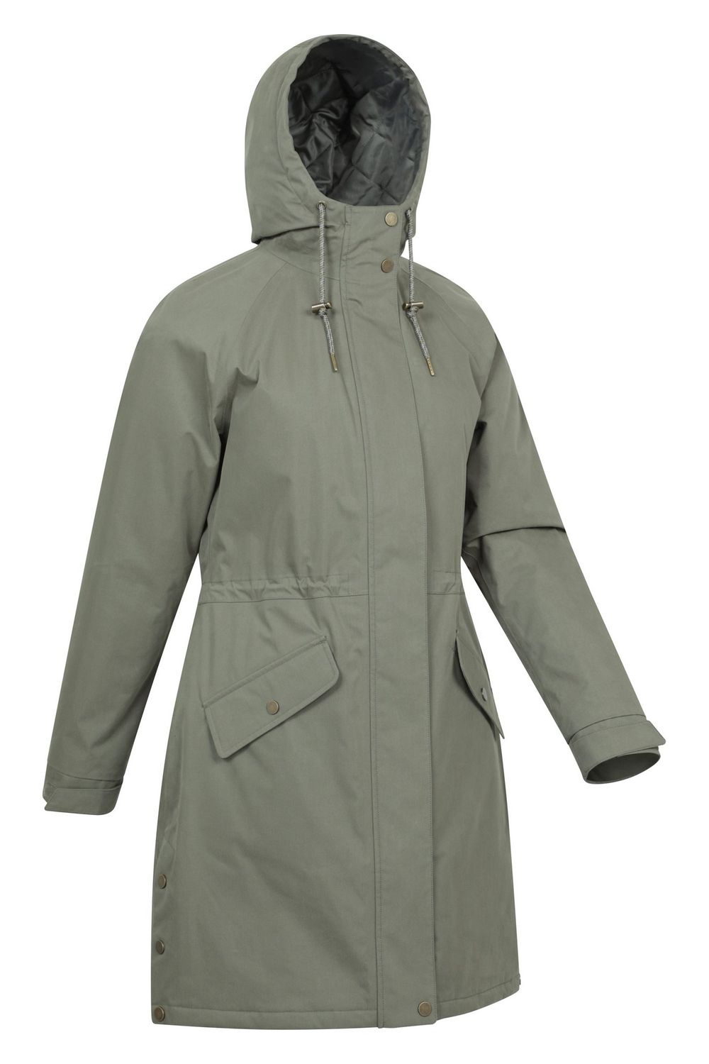 Khaki Polperro Lightweight Padded Waterproof Jacket, Image 3 of 4