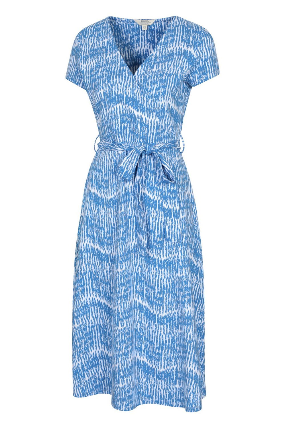 Blue Santorini Wrap Midi Dress, Image 3 of 3