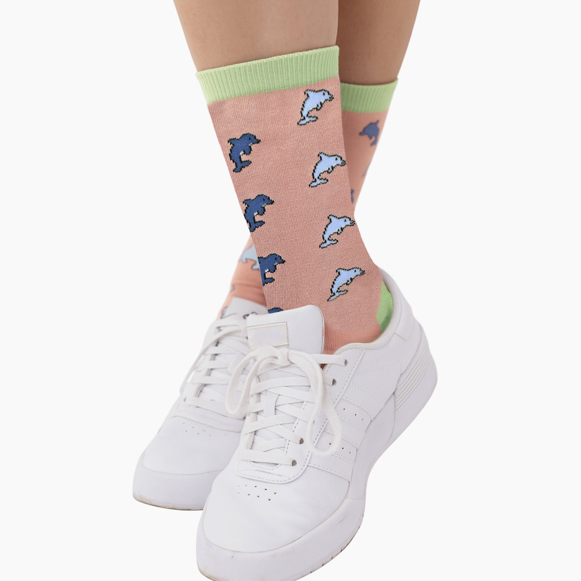 Pink Ladies Dolphins Novelty Patterned Bamboo Socks, Image 4 of 5