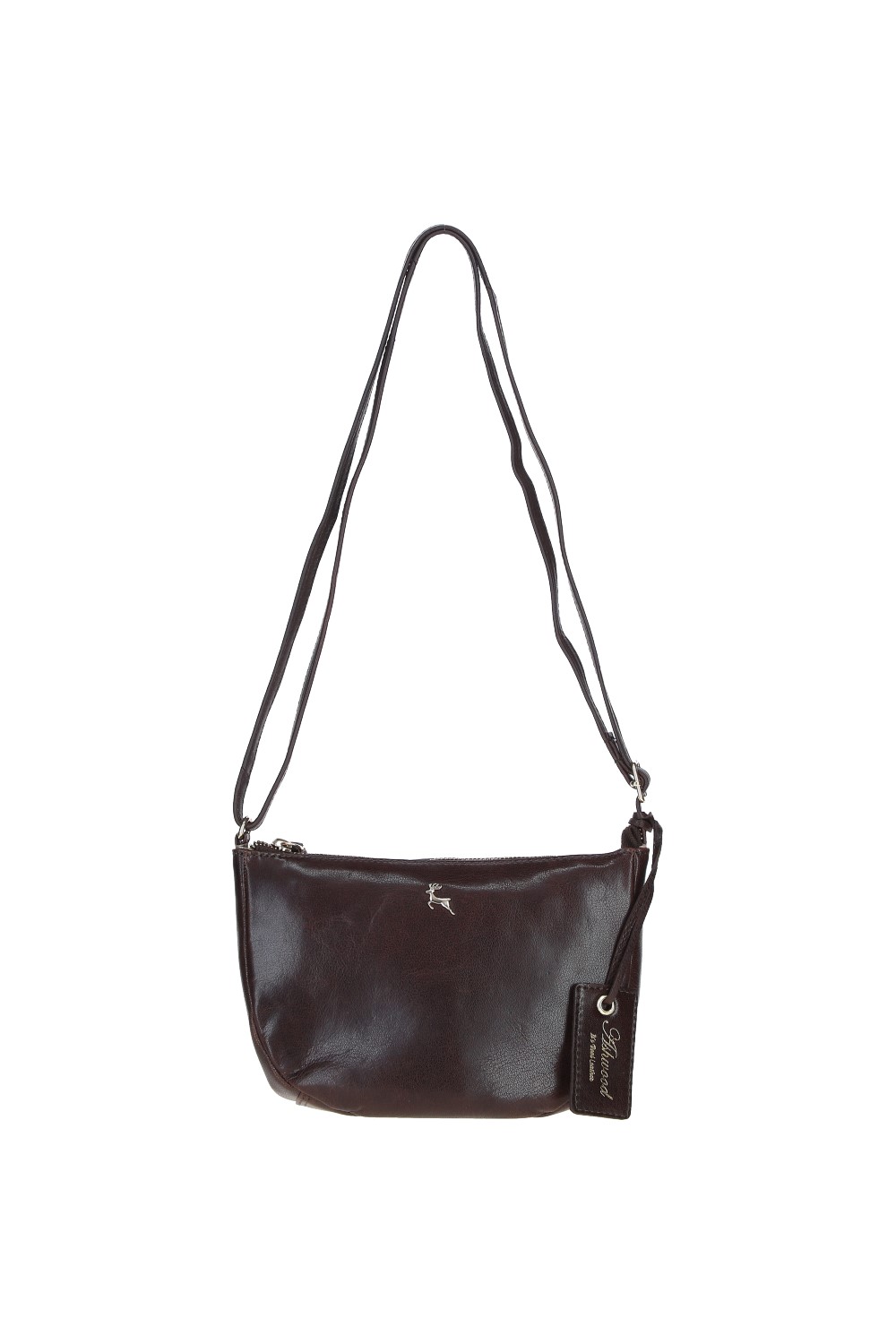 Chocolate 'Naomi' Real Leather Compact Crossbody Bag, Image 2 of 4