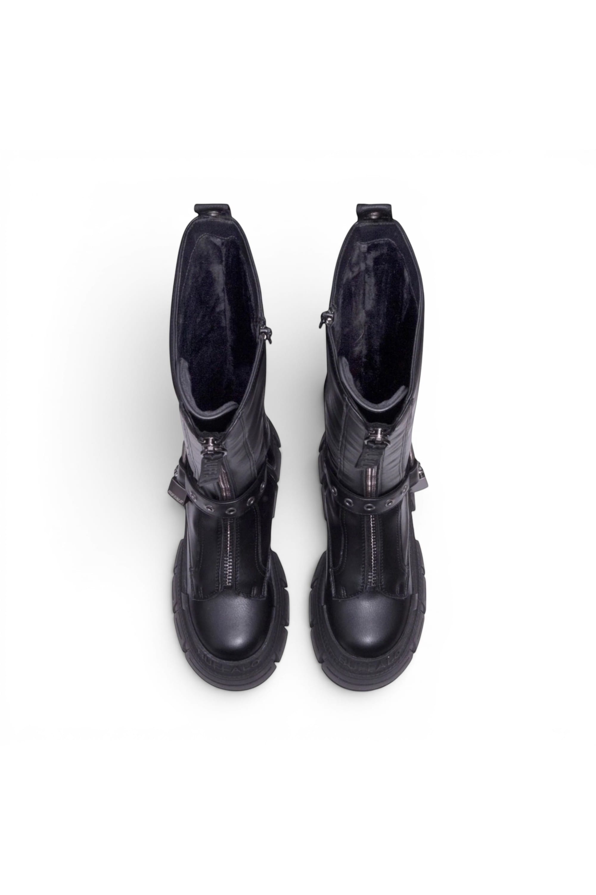 Black Womens High Goth Biker Boots -Gospher Hi, Image 7 of 7