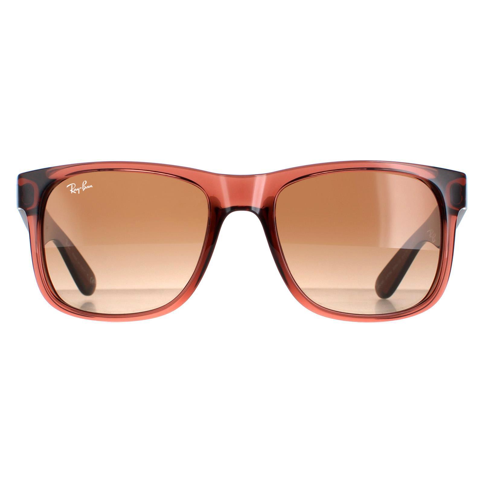 Brown Ray-Ban Brown Rectangle Transparent Light Brown Brown Gradient Justin 4165, Image 1 of 1