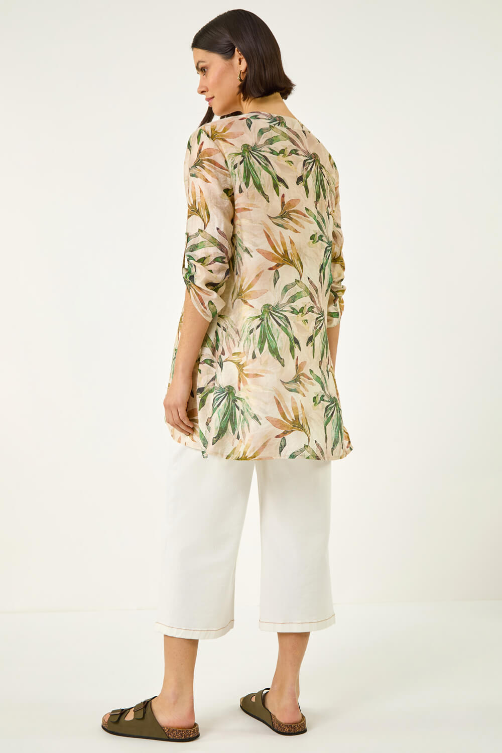 Green Leaf Wrap Hem Tunic Top, Image 5 of 5