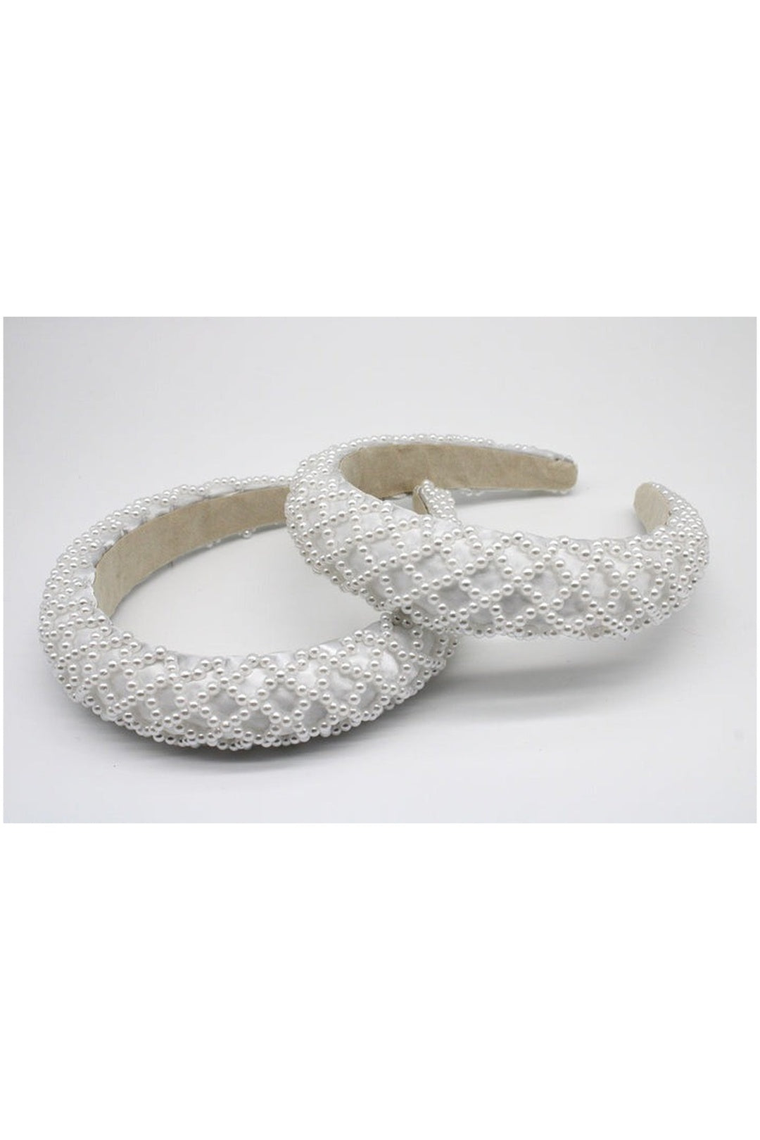 White White Pearl Lattice Style Headband, Image 1 of 2