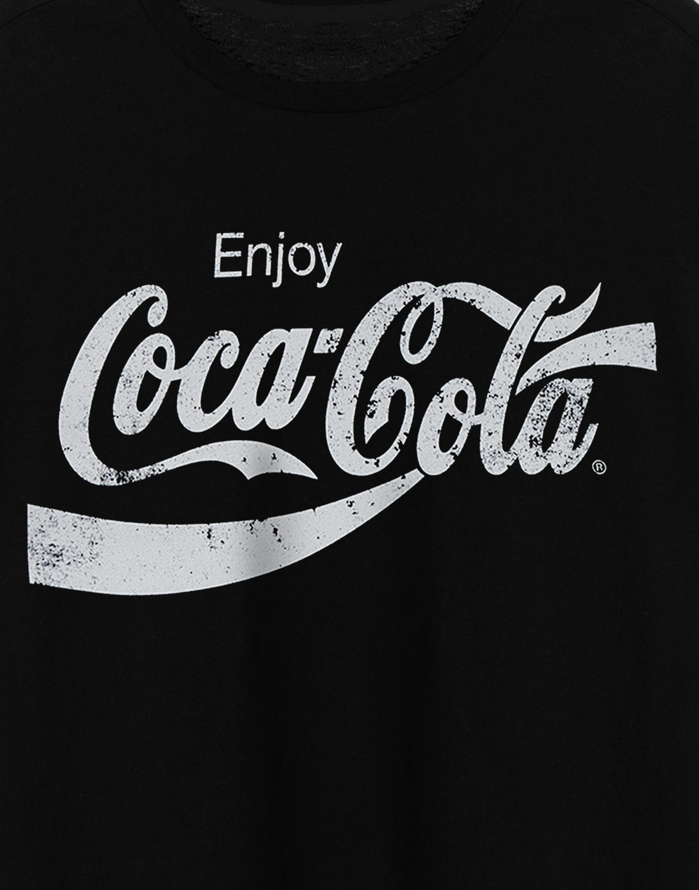 Black Coca Cola Distressed Logo X-Large T-Shirt, Image 6 of 6
