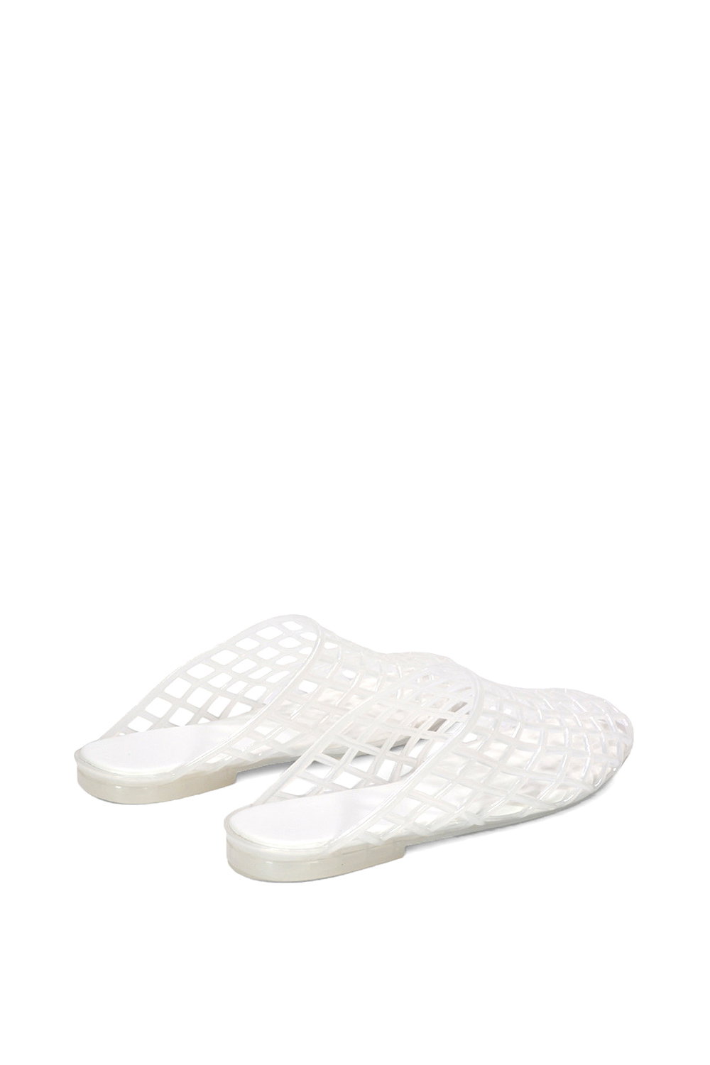 Neutral 'Opera' Slip On Cage Jelly Mule Flat Summer Sandals, Image 3 of 5
