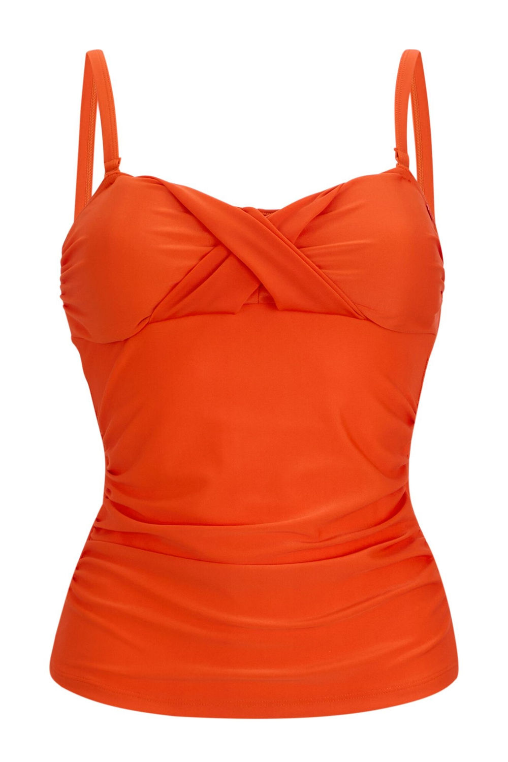 Orange Aceana III Plain Tankini Top, Image 2 of 6