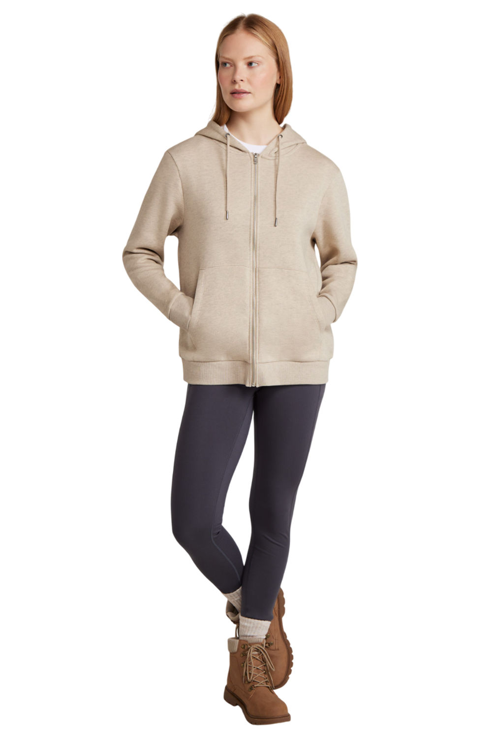 Beige Penzance Full Zip Hoodie, Image 3 of 3