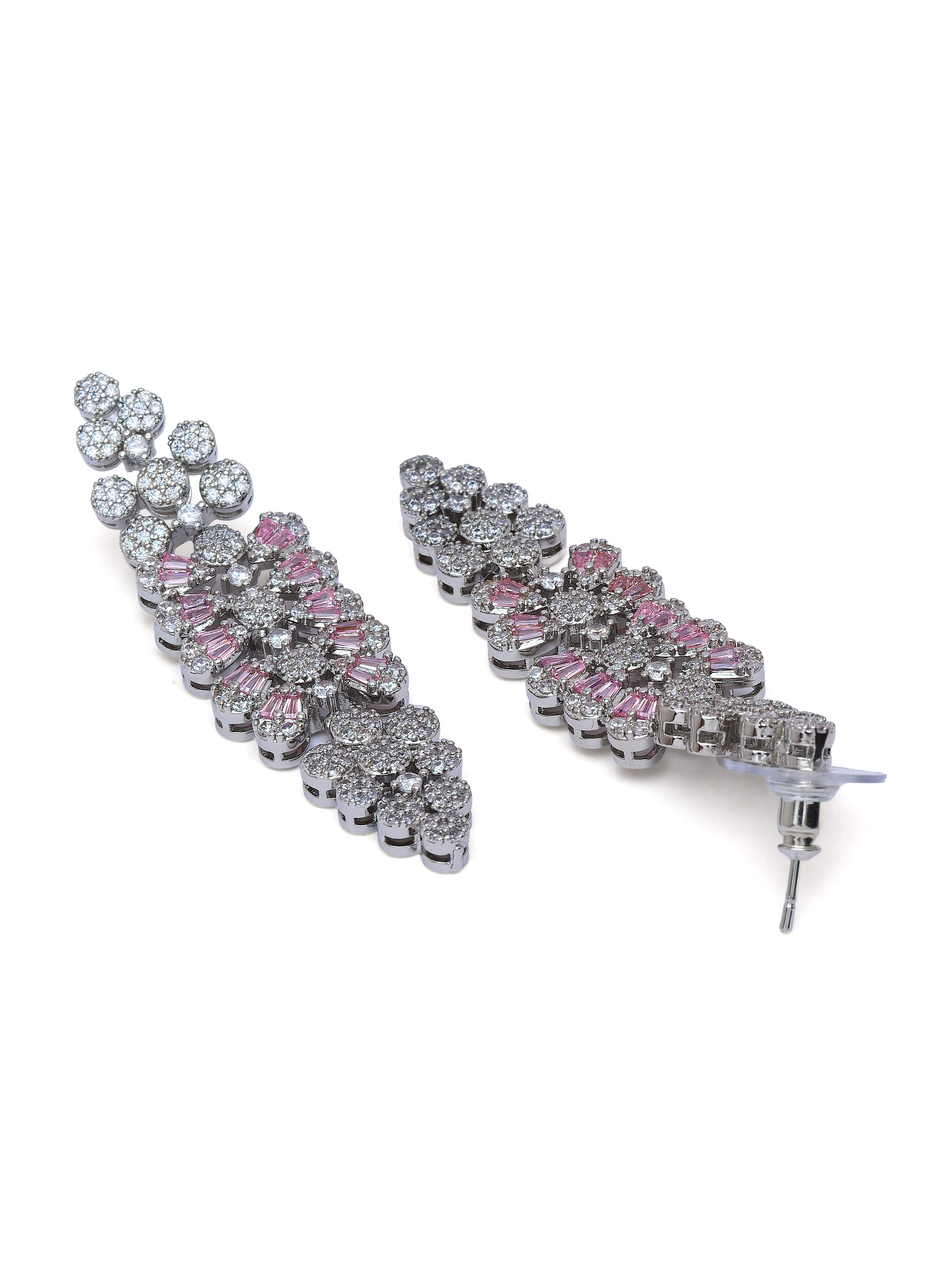 Pink Luxe Floral Cluster Statement Earrings