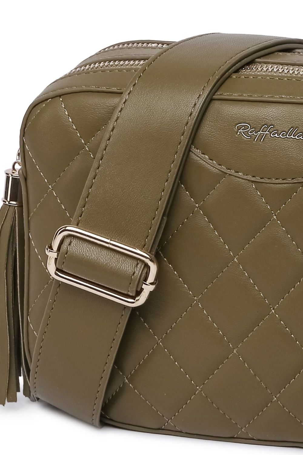 Khaki Quilted Cross Body Camera Bag, Image 2 of 2