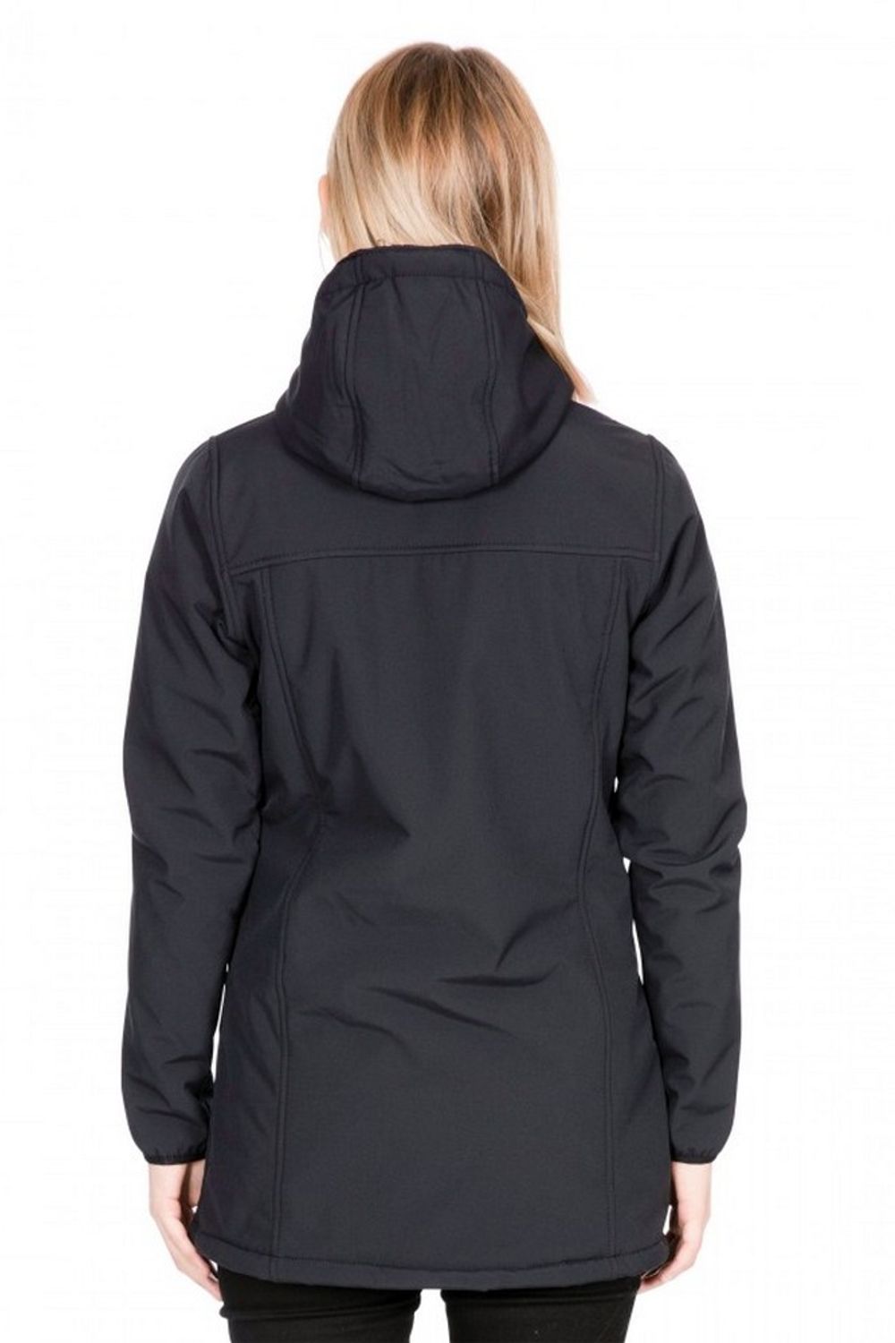 Black Kristen Long Hooded Waterproof Jacket, Image 8 of 8