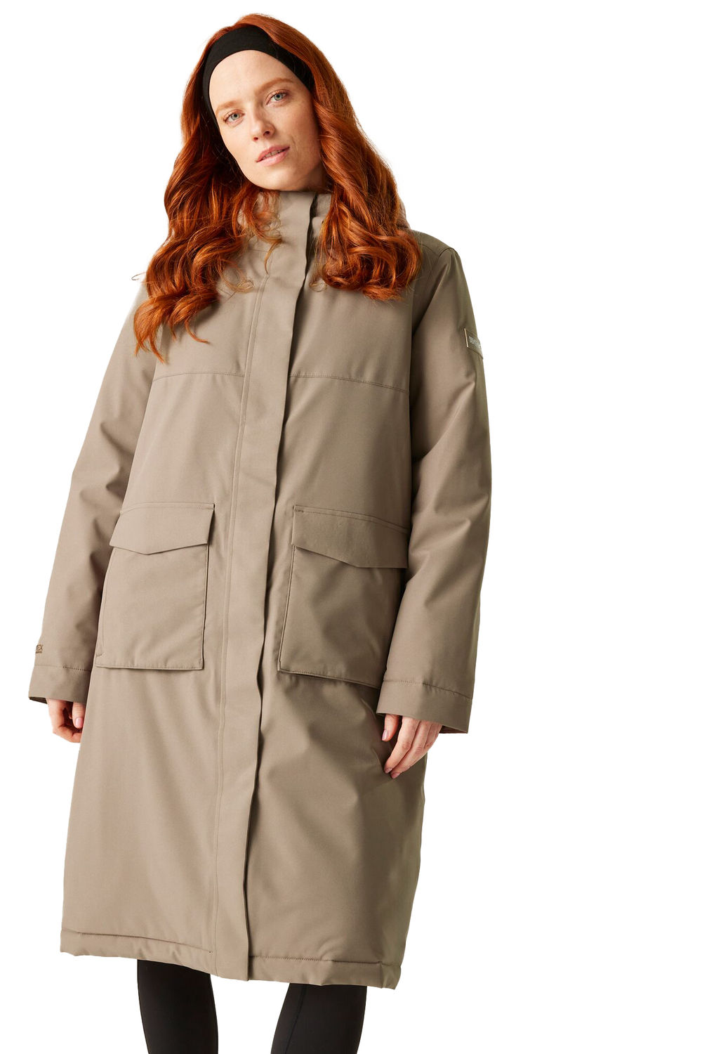 Mocha Yarli Longline Waterproof Jacket, Image 4 of 4