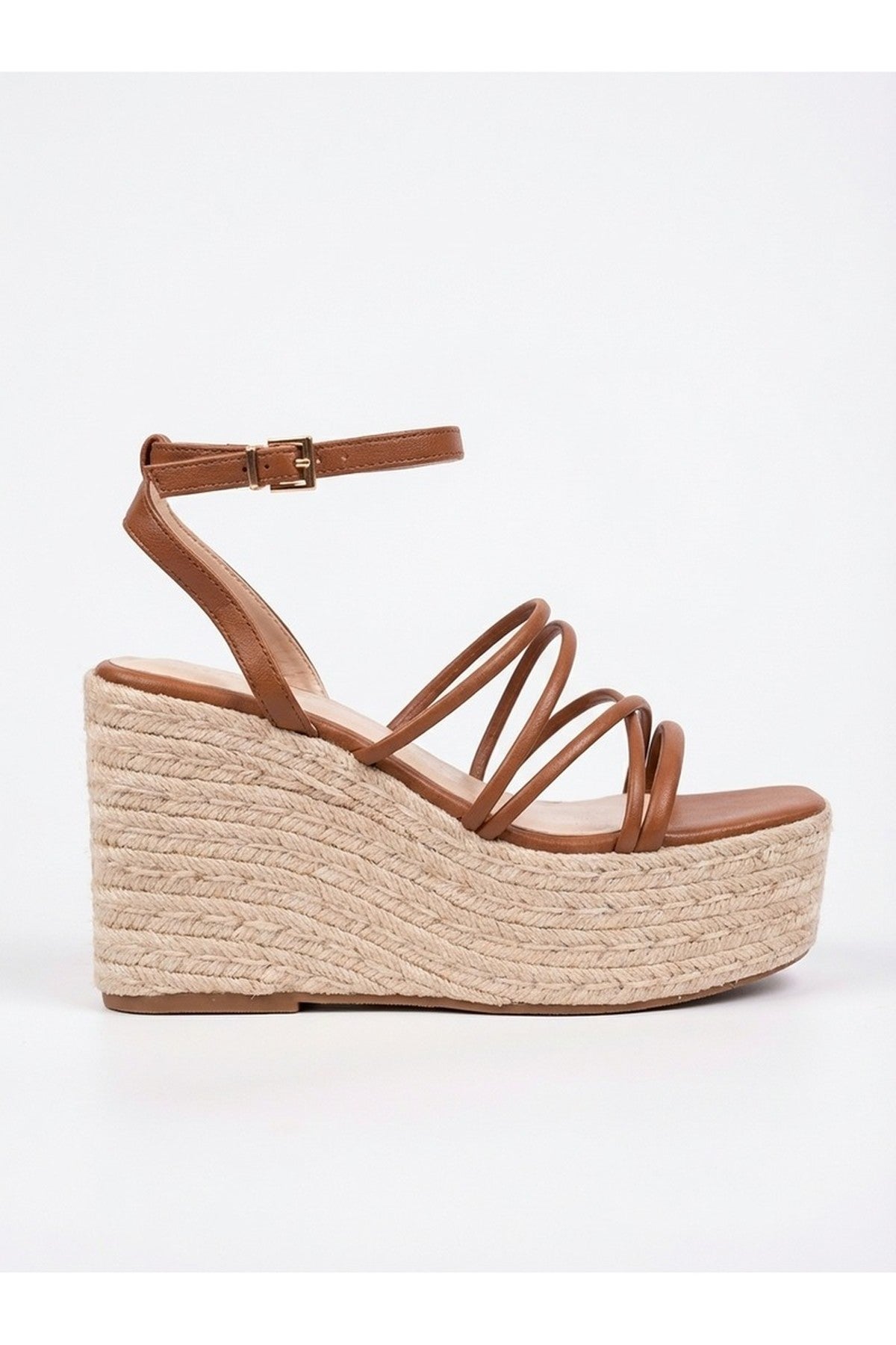 Tan iKrush Tan Olivia Womens Strappy Espadrille Platform Sandals, Image 6 of 8