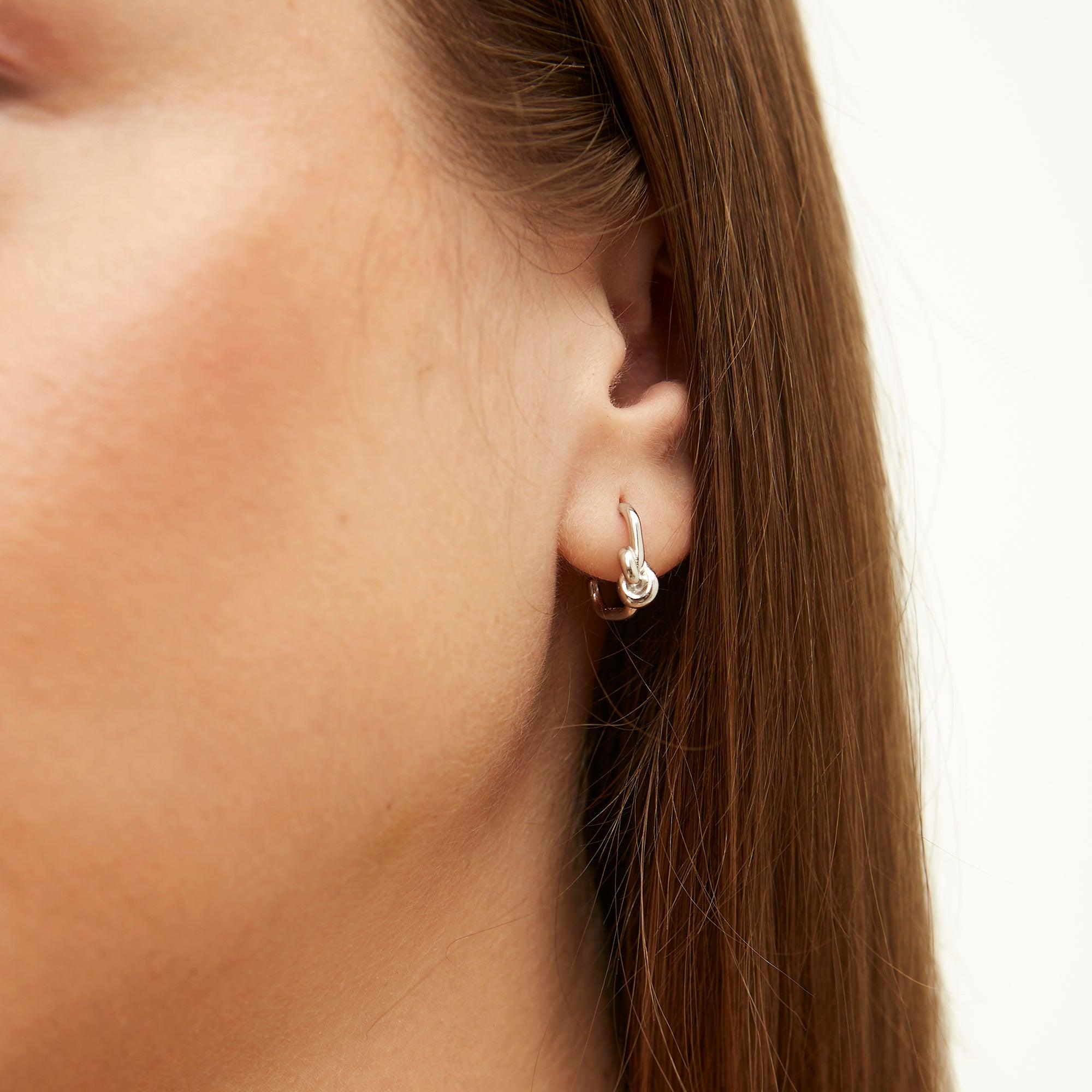Silver Spero Silver Semi Hoop Knot Sterling Silver Earring, Image 2 of 2