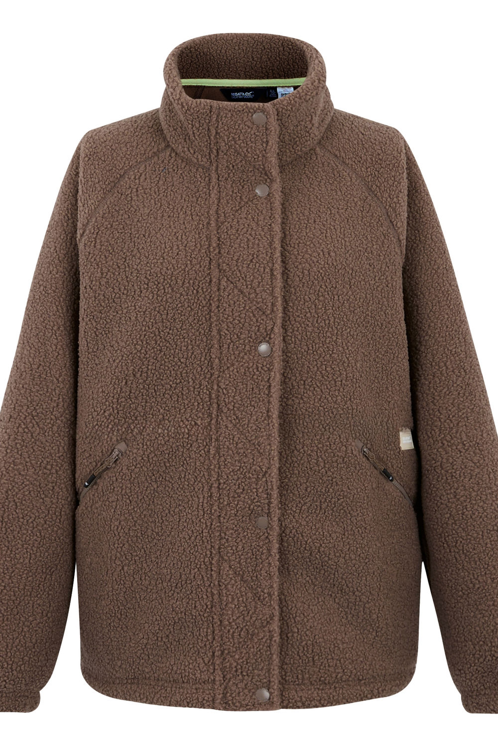 Mocha Emilica Borg Full Zip Fleece Jacket, Image 1 of 4