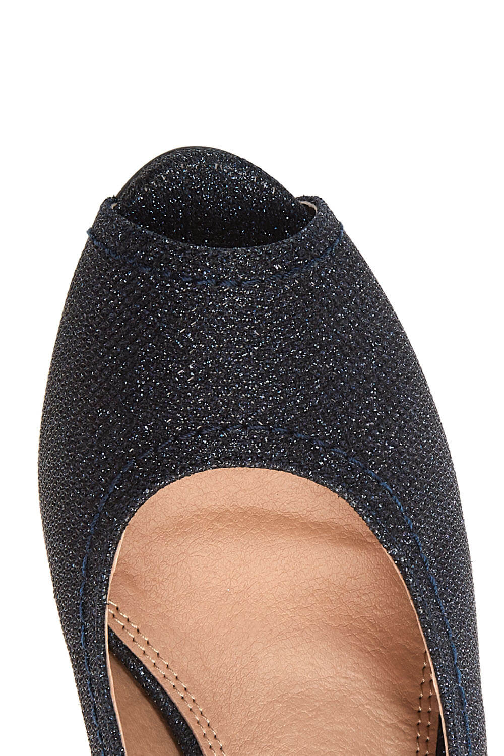 Navy Glitter Peep Toe Heels, Image 5 of 5