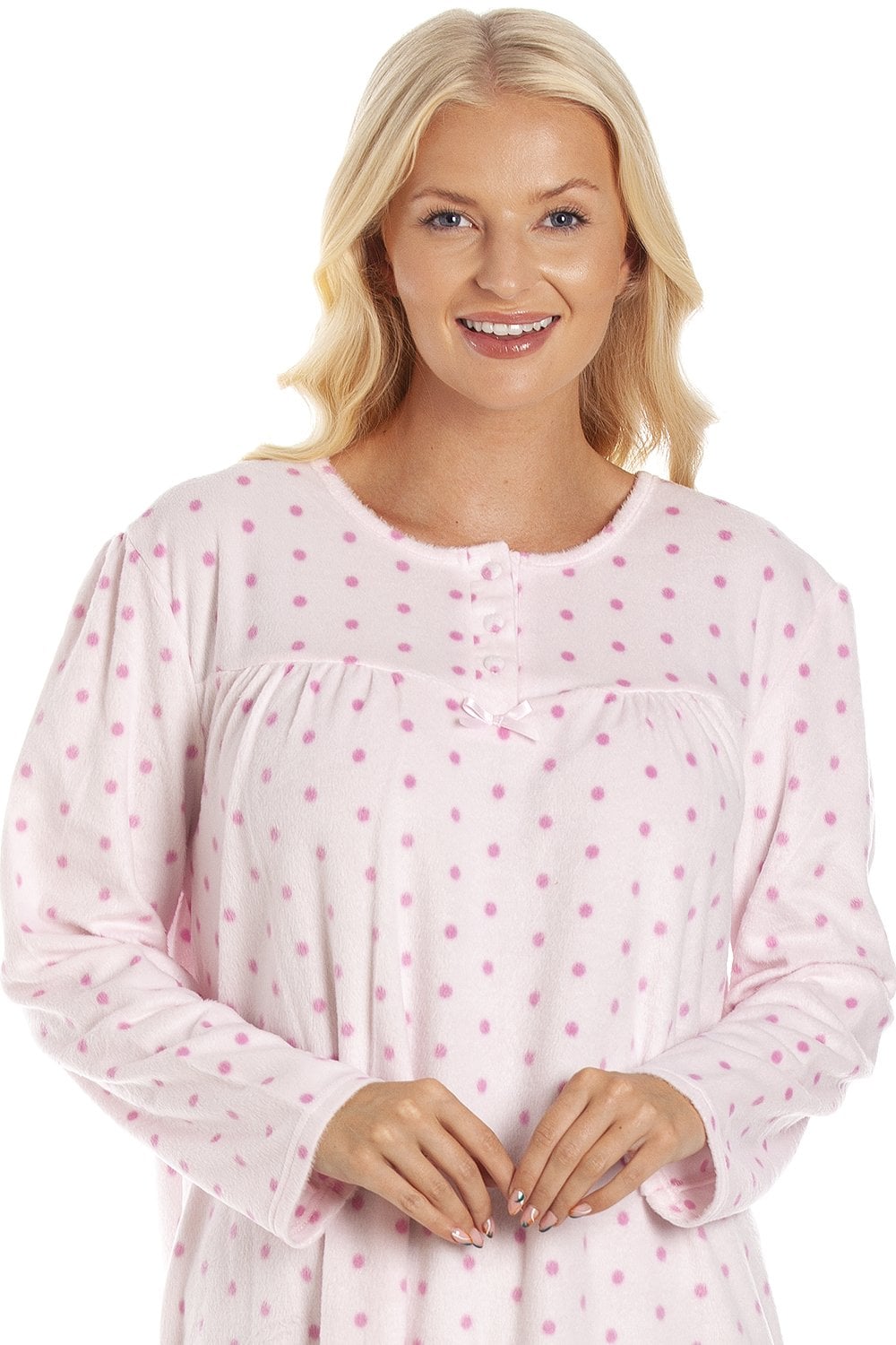 Pink Camille Lingerie Pink Polka Dot Nightdress, Image 5 of 5