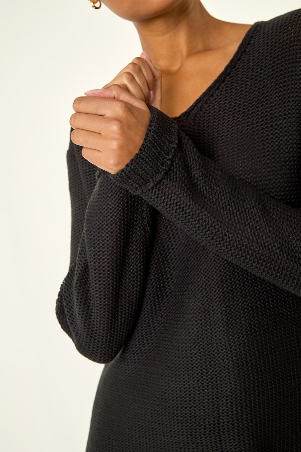 Black Soft Knitted Jumper, Image 6 of 5