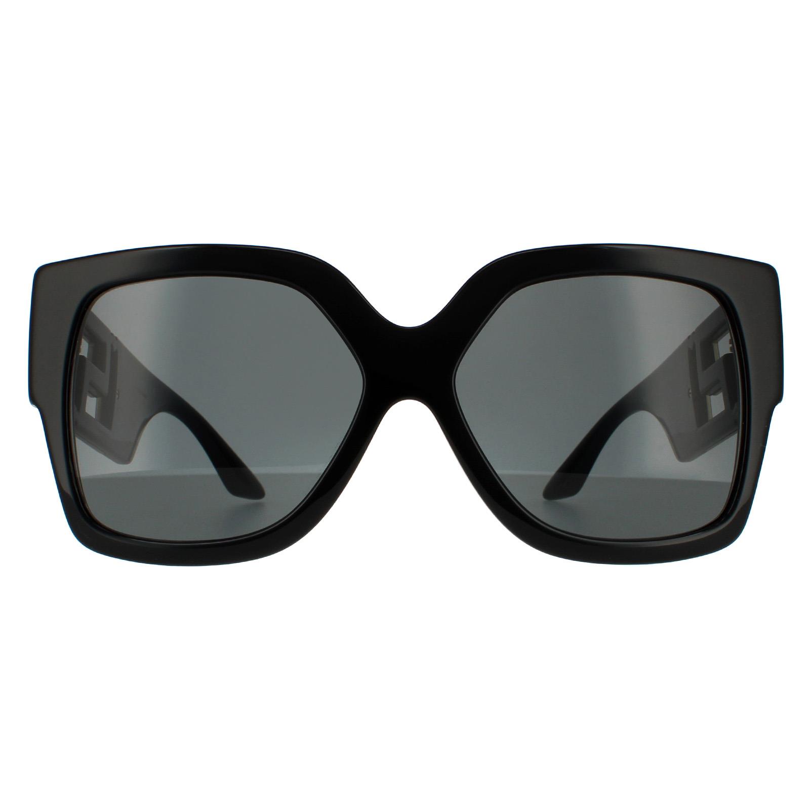 Black Versace Black Square Black Dark Grey Sunglasses, Image 1 of 6