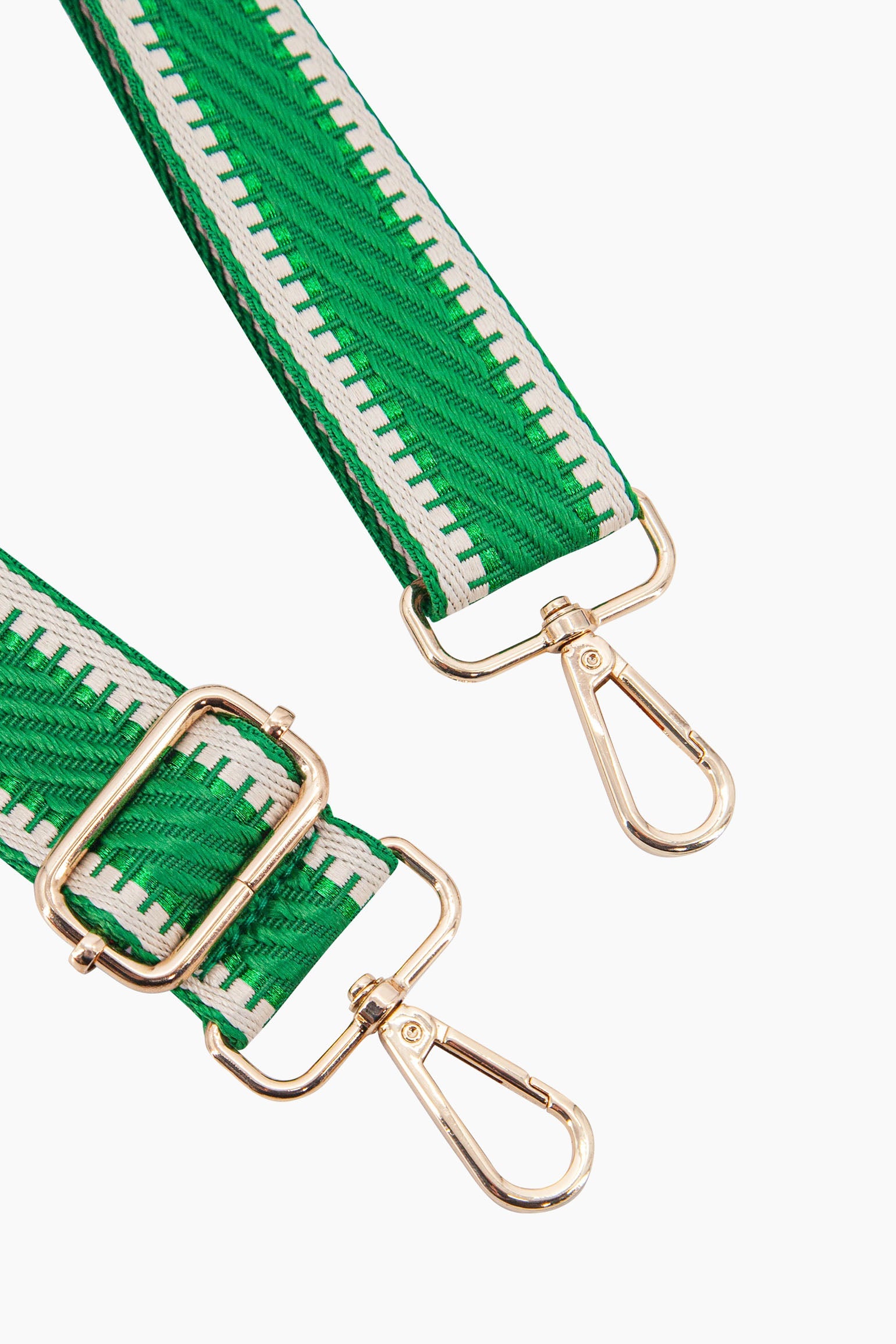Green Stripe Trim Woven Bag Strap, Image 2 of 4