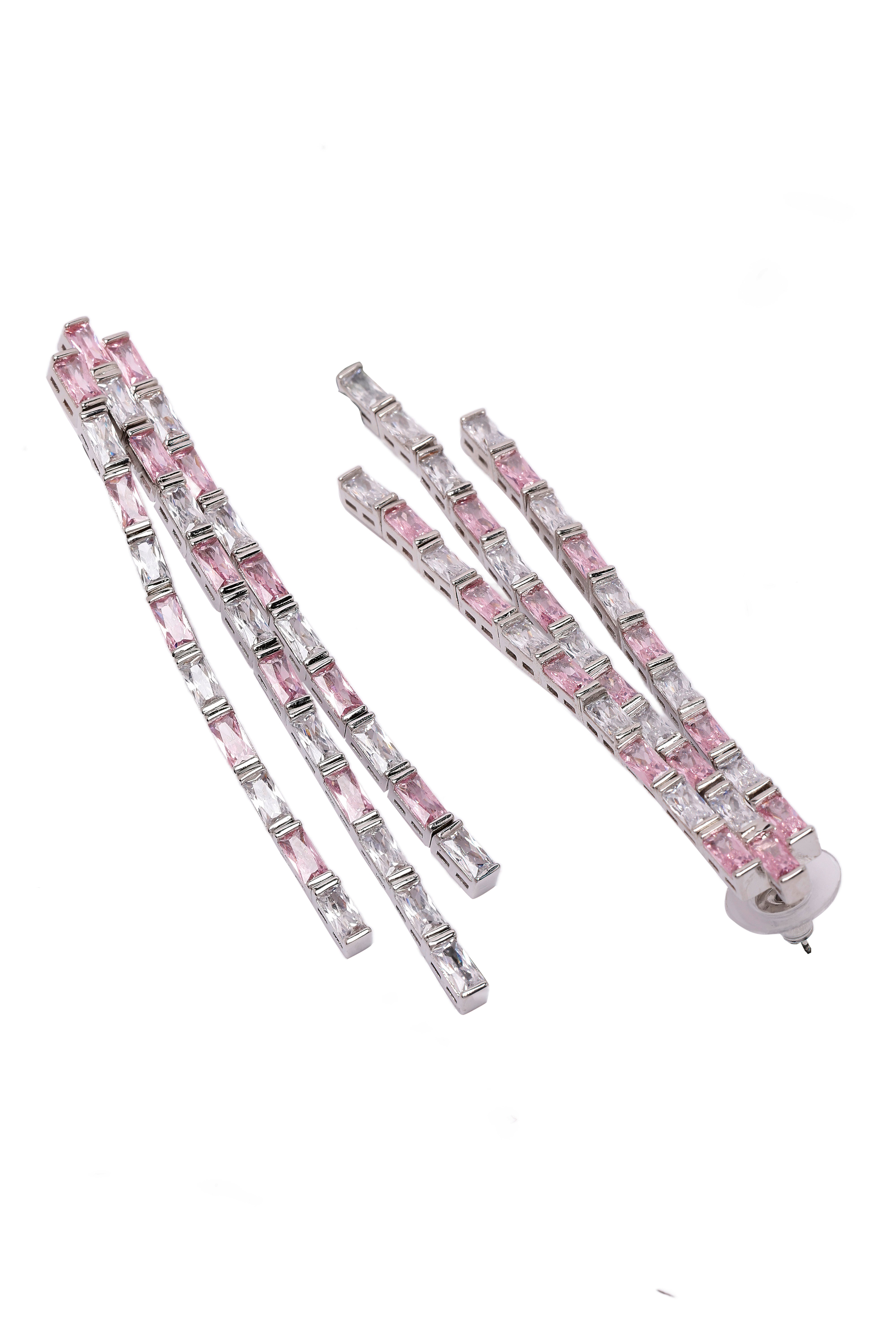 Light Pink Diva Chain Tassel Earrings, Image 3 of 5