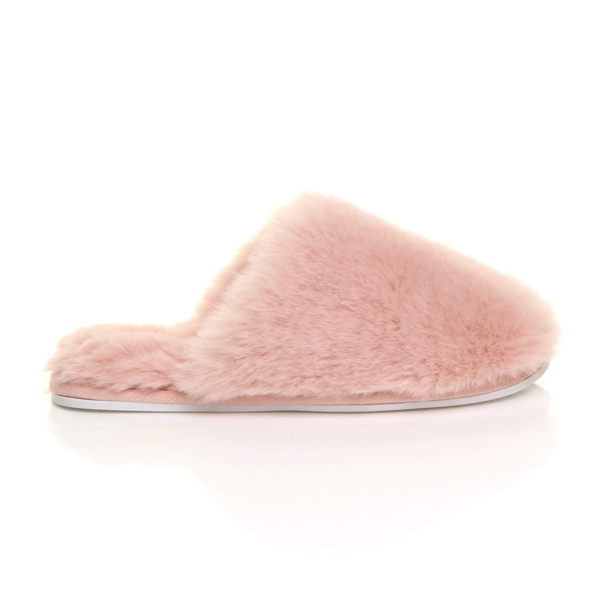 Pink AJVANI Pink Fluffy Mule Slippers, Image 2 of 5