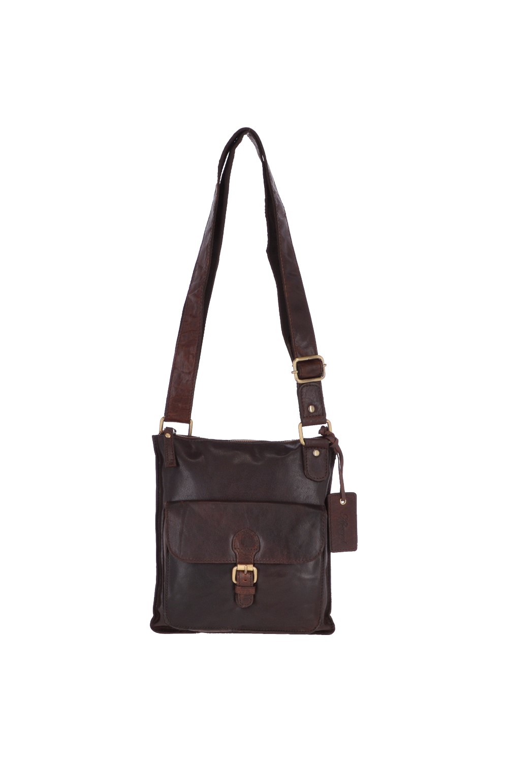 Dark Brown Vintage Small Leather Shoulder Bag, Image 2 of 4