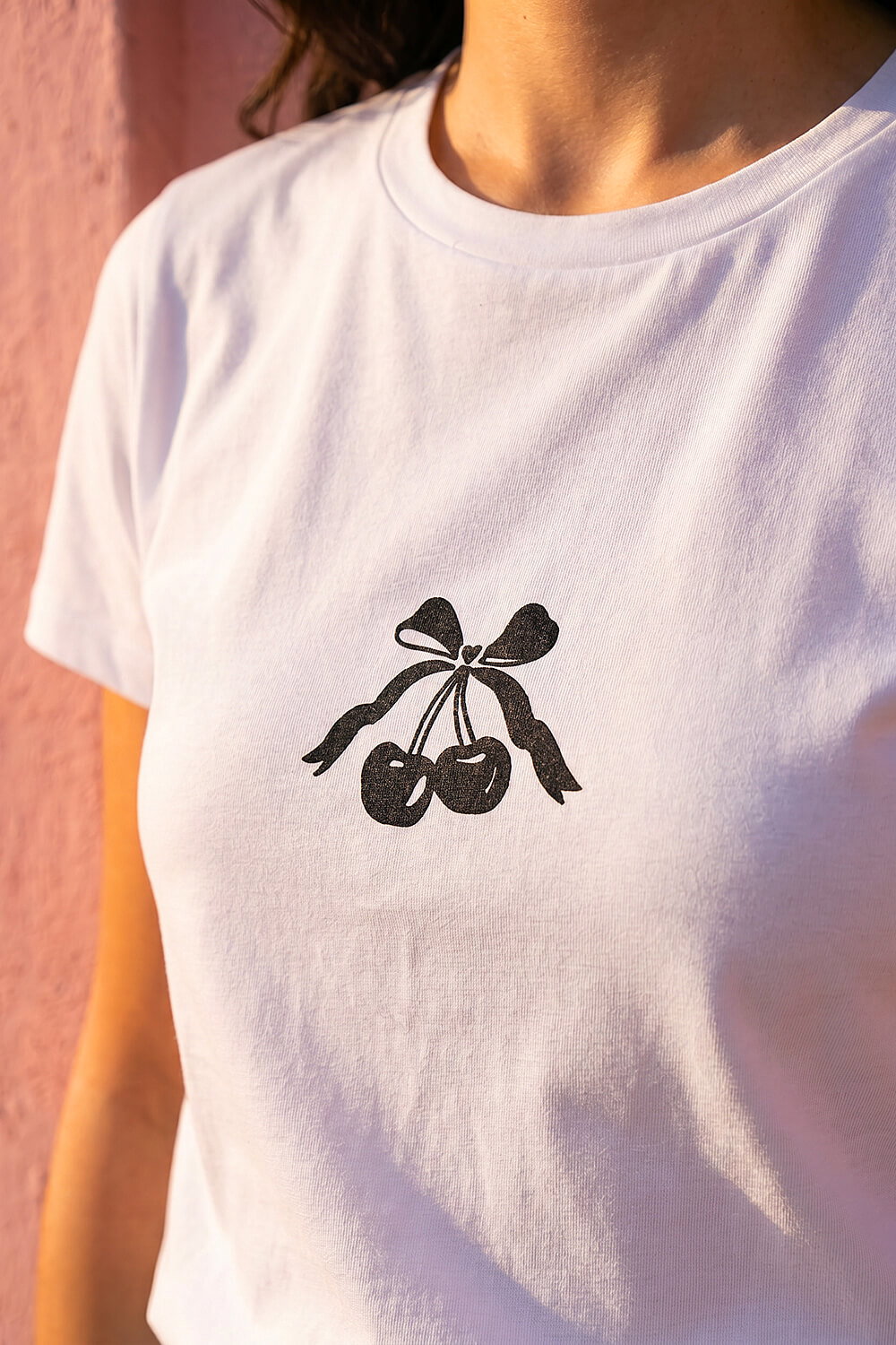Ivory Dusk Cotton Cherry Stretch T-Shirt , Image 5 of 4