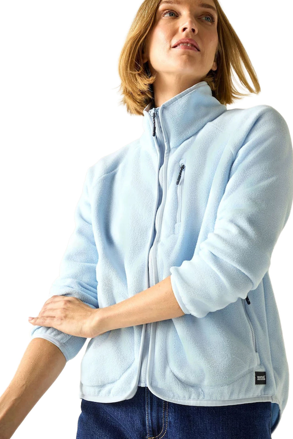 Sky Blue Frankie Full Zip Fleece Jacket, Image 4 of 4