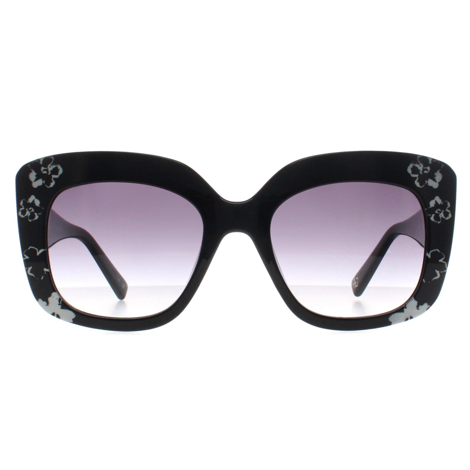 Black Ted Baker Black Cat Eye Solid Black Flowers Grey Gradient TB1675 Hattie, Image 1 of 4