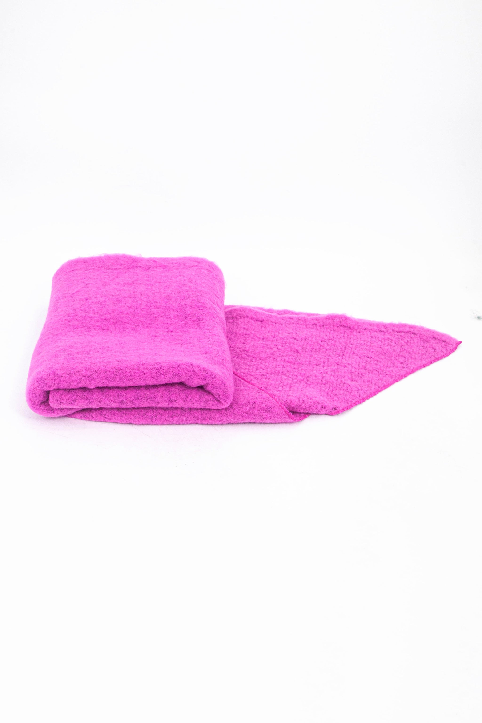 Pink Plain Heavyweight Asymmetric Winter Scarf, Image 3 of 3