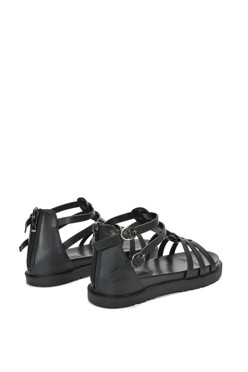 Black XY LONDON Black 'Haden' Flatform Gladiator Sandals With Chunky Sole, Image 4 of 6