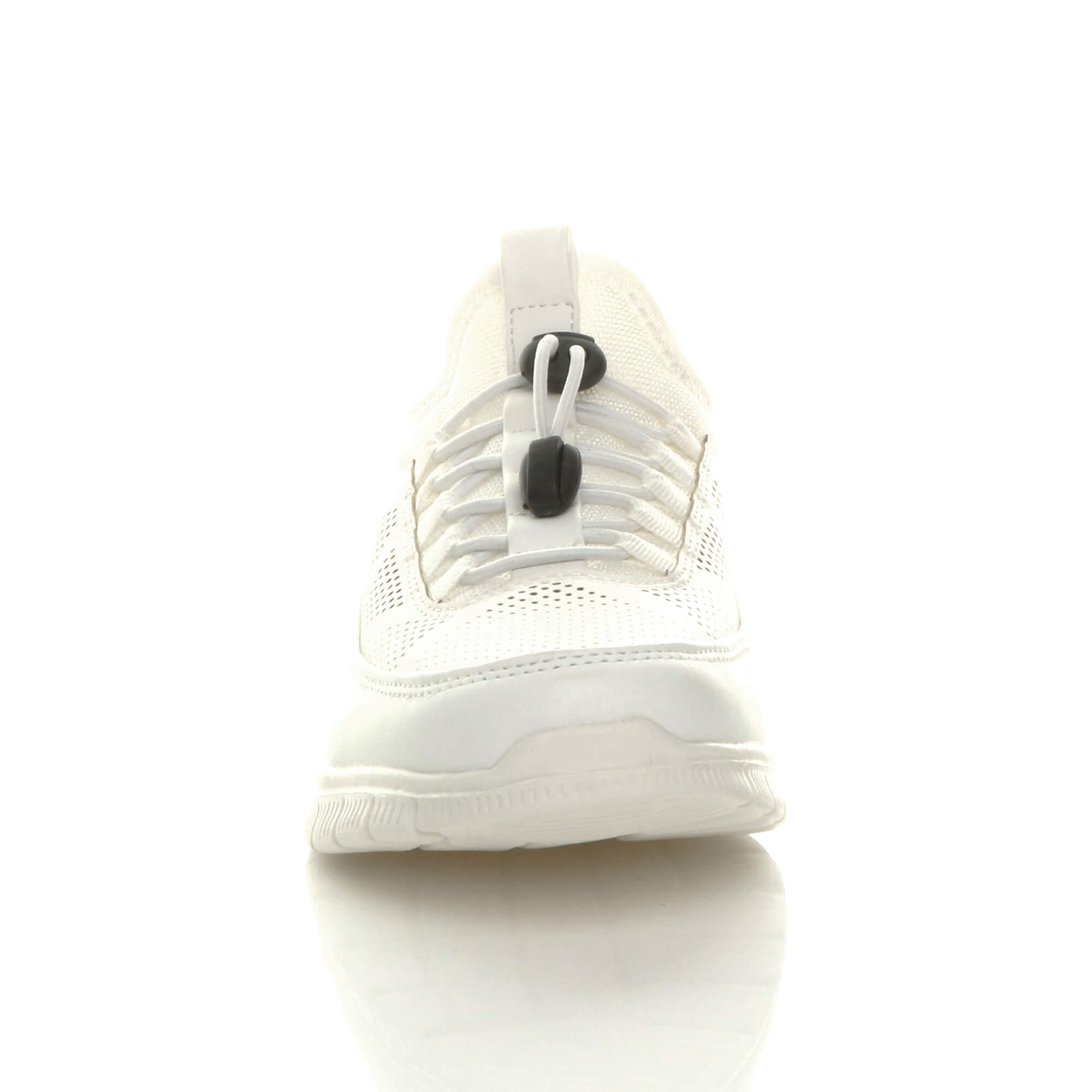 White AJVANI White Lace Up Memory Foam Trainers, Image 6 of 6