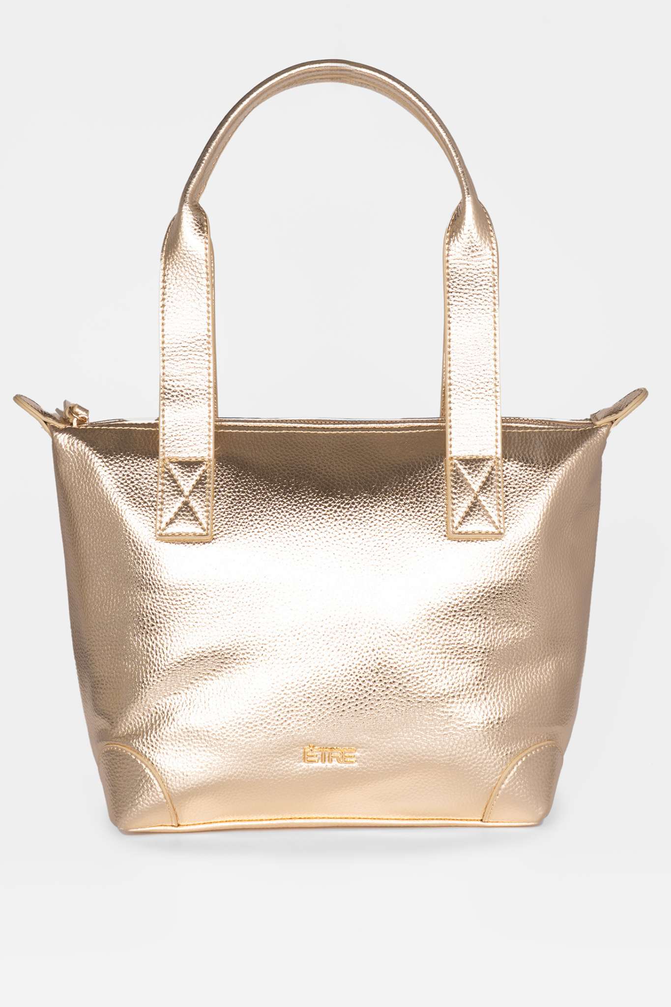 Metallic Medium Metallic Faux Leather Tote Bag