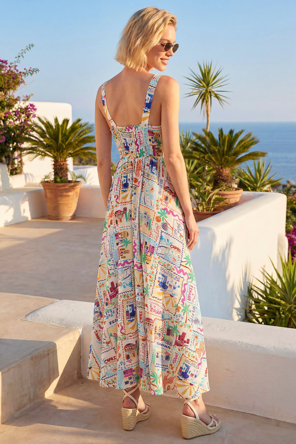 Ivory  Postcard Strappy Dress, Image 3 of 4