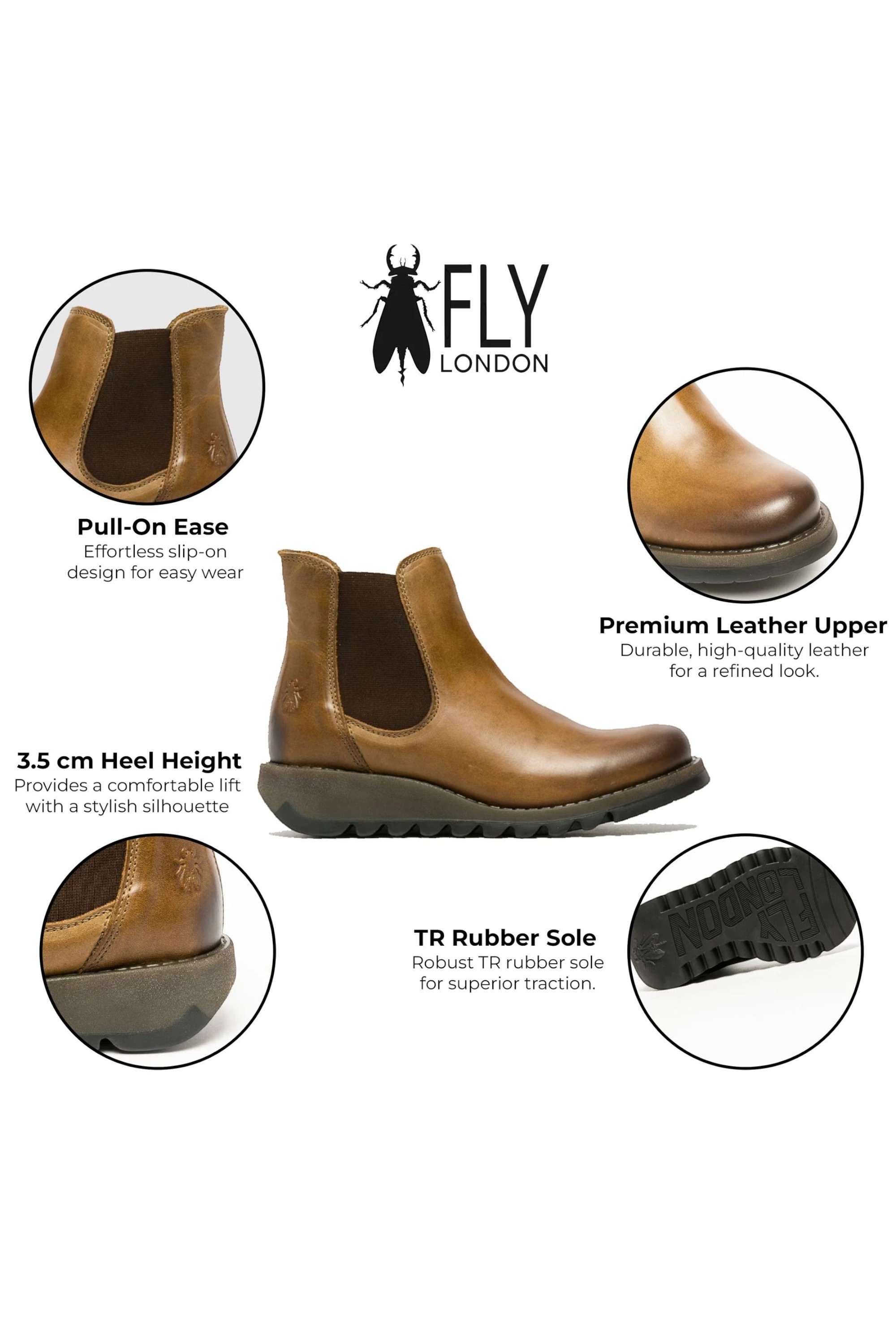 Brown Womens Casual Ankle Heel Boots -SALV195, Image 3 of 7