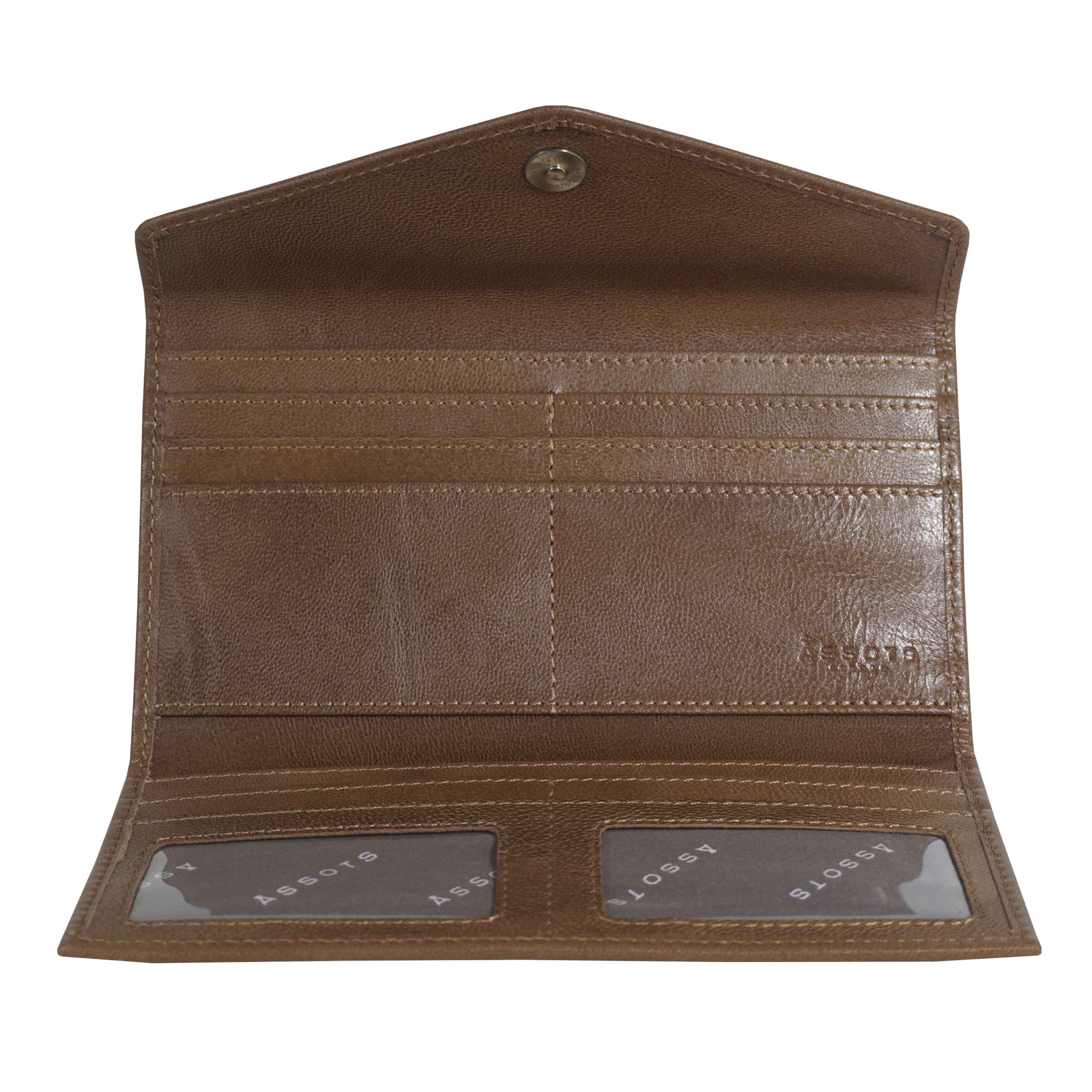 Tan 'PRESTON' Trifold Vegetable Tanned Real Leather Purse, Image 4 of 5