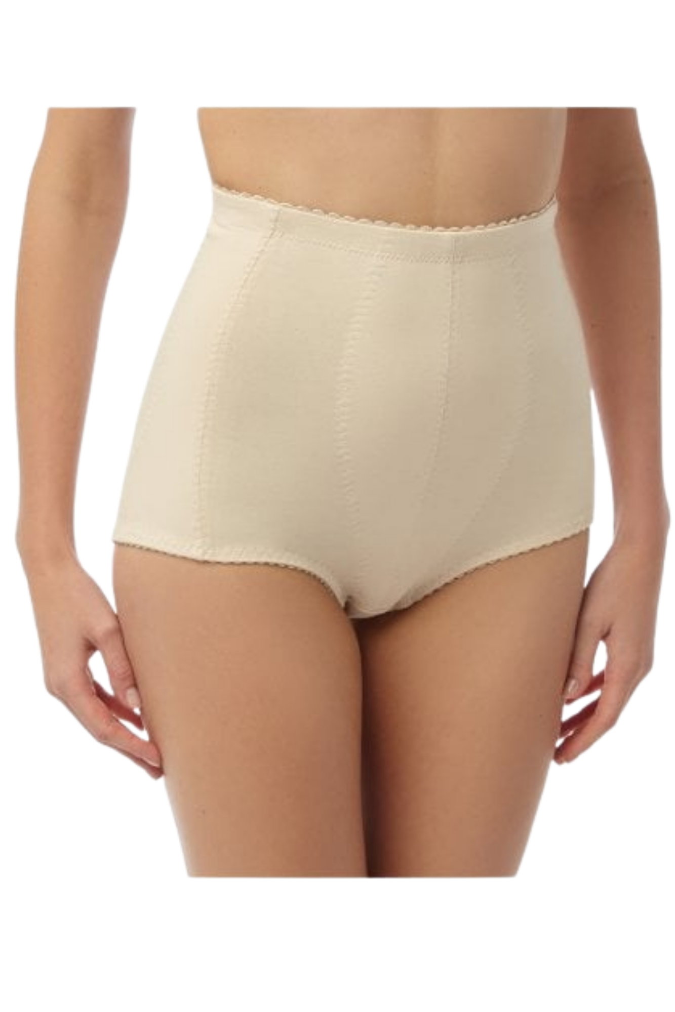 Beige 2 Pack Cotton High Waisted Briefs, Image 1 of 3