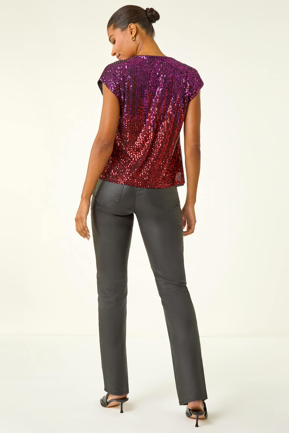 CERISE Ombre Sequin Top, Image 5 of 7