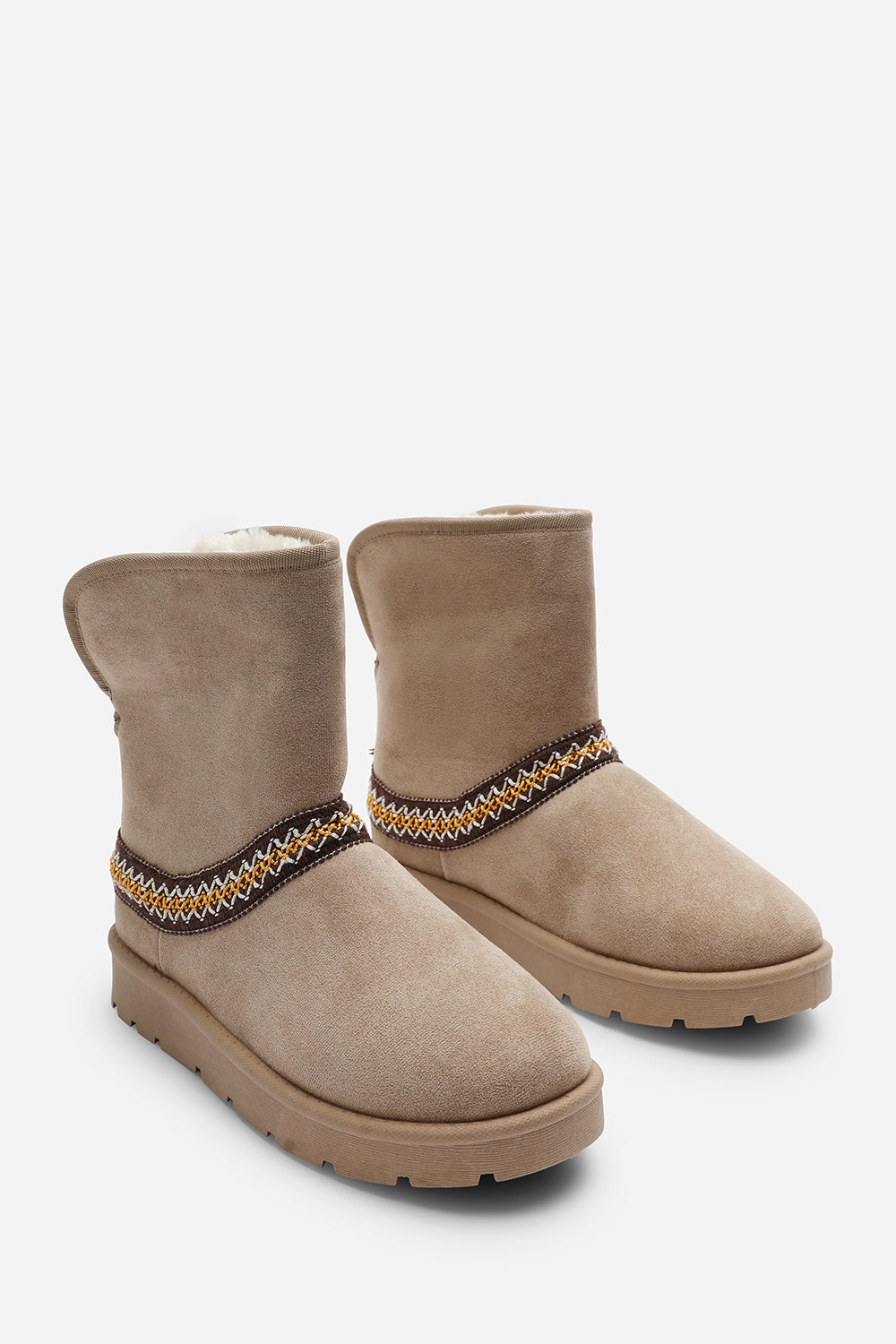 Camel 'Flora' Flat Slippers Embroidered Trim Detail, Image 8 of 8