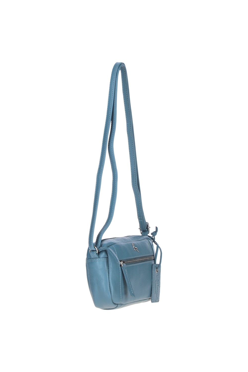 Blue 'Cork' Compact Leather Crossbody Bag, Image 3 of 5
