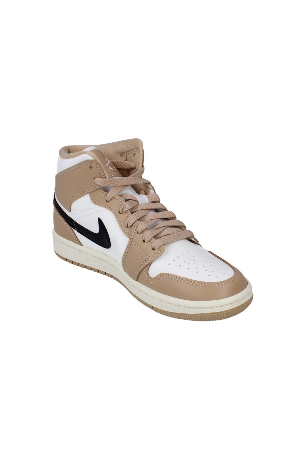White Air Jordan 1 Mid Trainers, Image 5 of 6