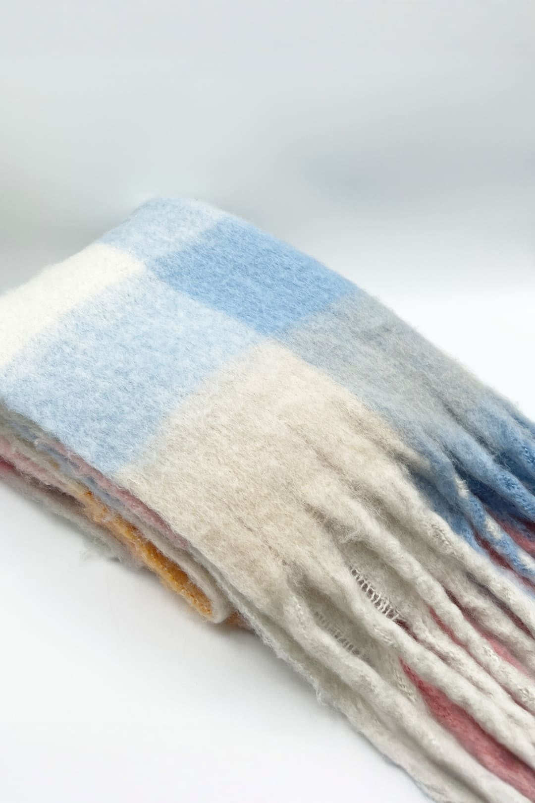Multi Pastel Check Print Scarf, Image 4 of 6