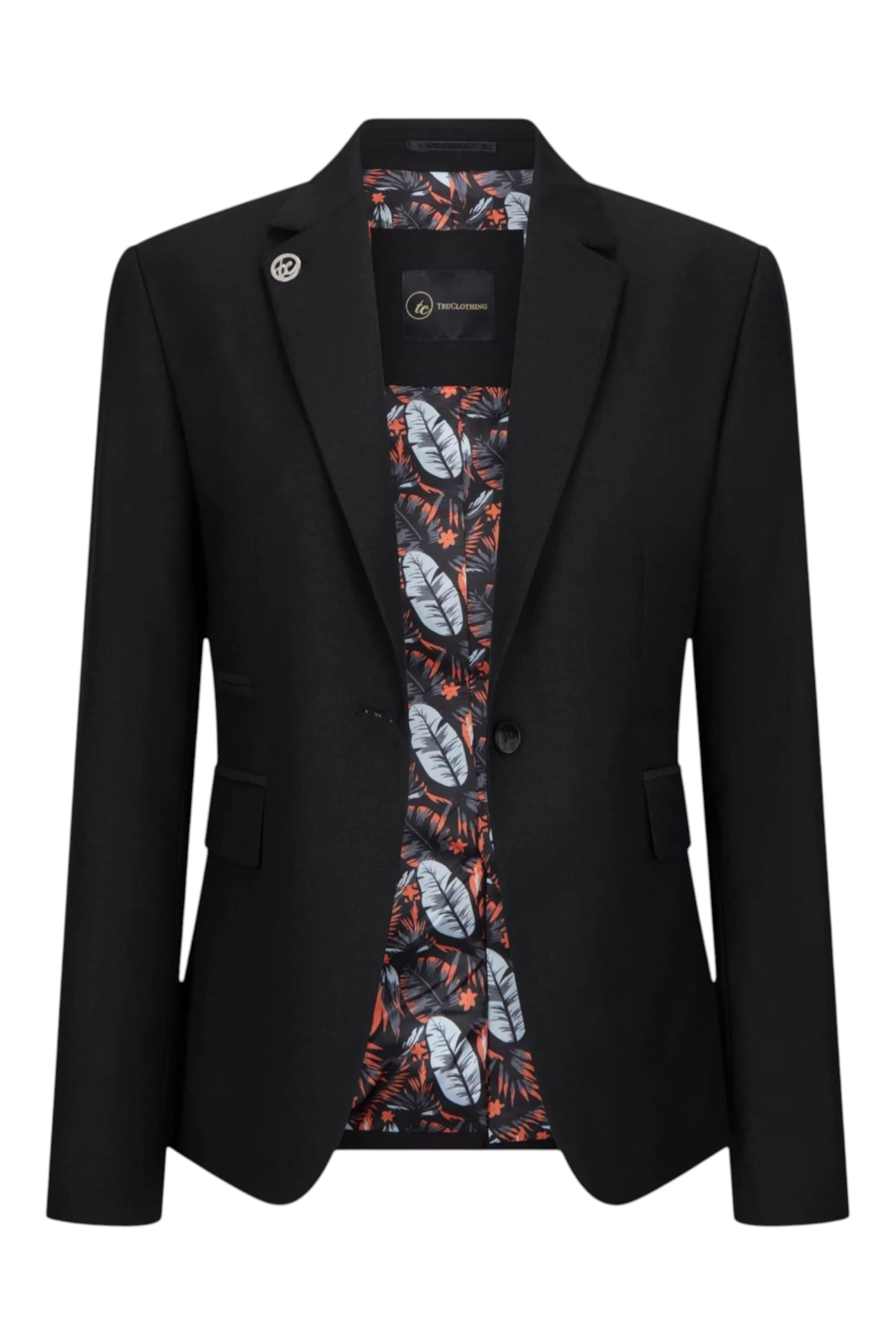 Black Infinity Leather Black Womens 3 Piece Black Formal Office Suit, Image 3 of 8