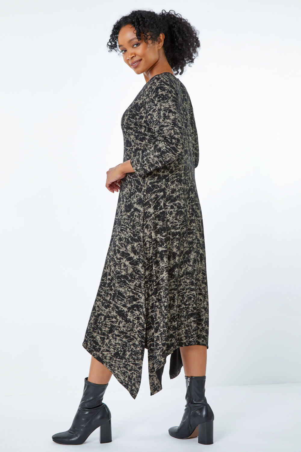 Tie Dye Jersey Dolman Sleeve Midi Dress
