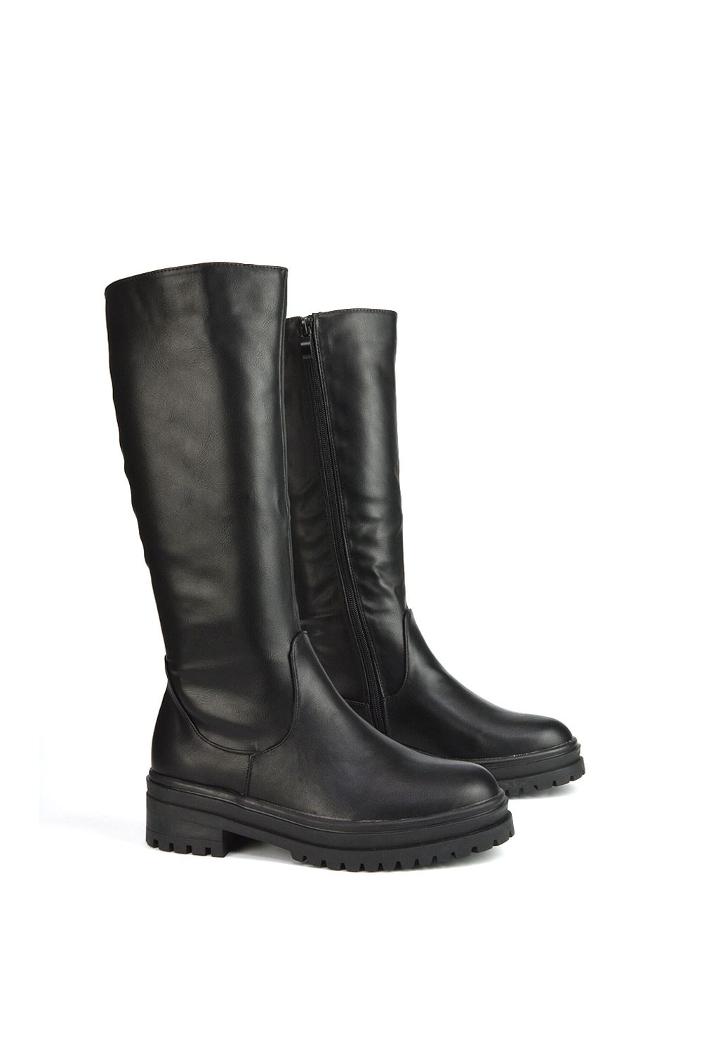 Black 'Maura' Chunky Sole Mid Calf Boots, Image 4 of 4
