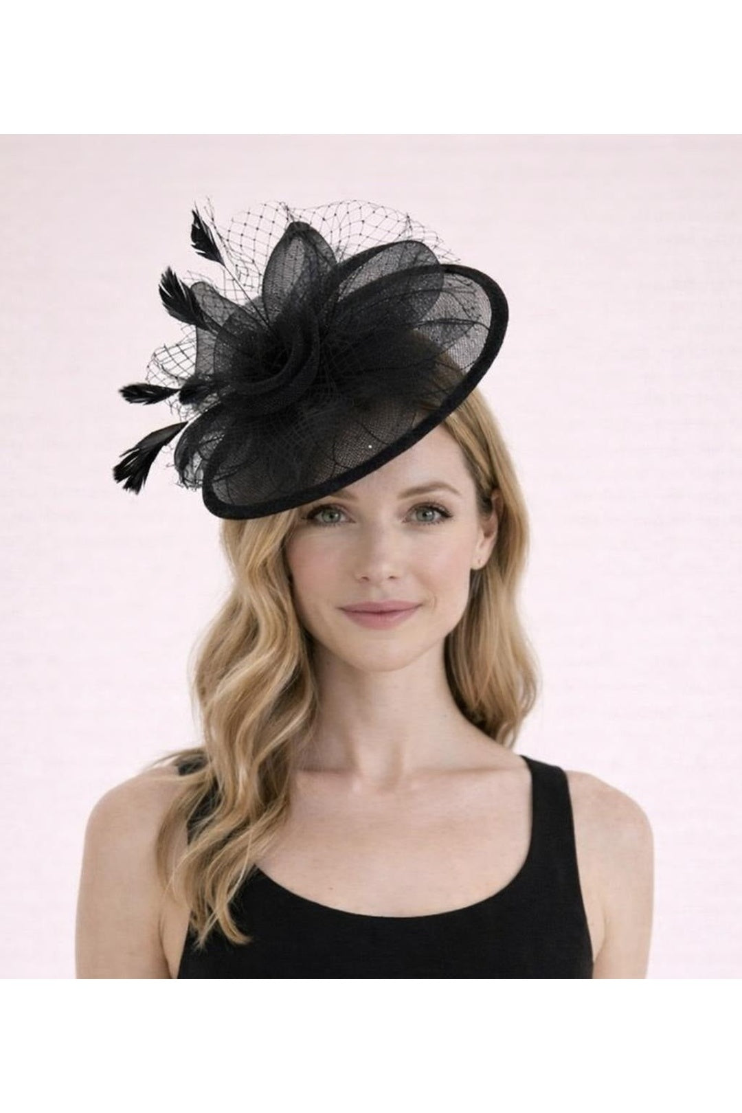 Pink Floral Bow Mesh Detailing Fascinator